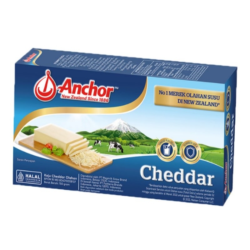 

Anchor Cheddar Block Cheese Asli New Zealand Box 150 gram