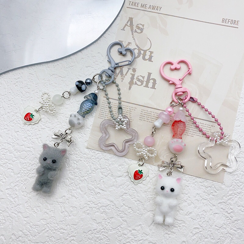 phone charm kucing persian cat gantungan hp kucing kawai