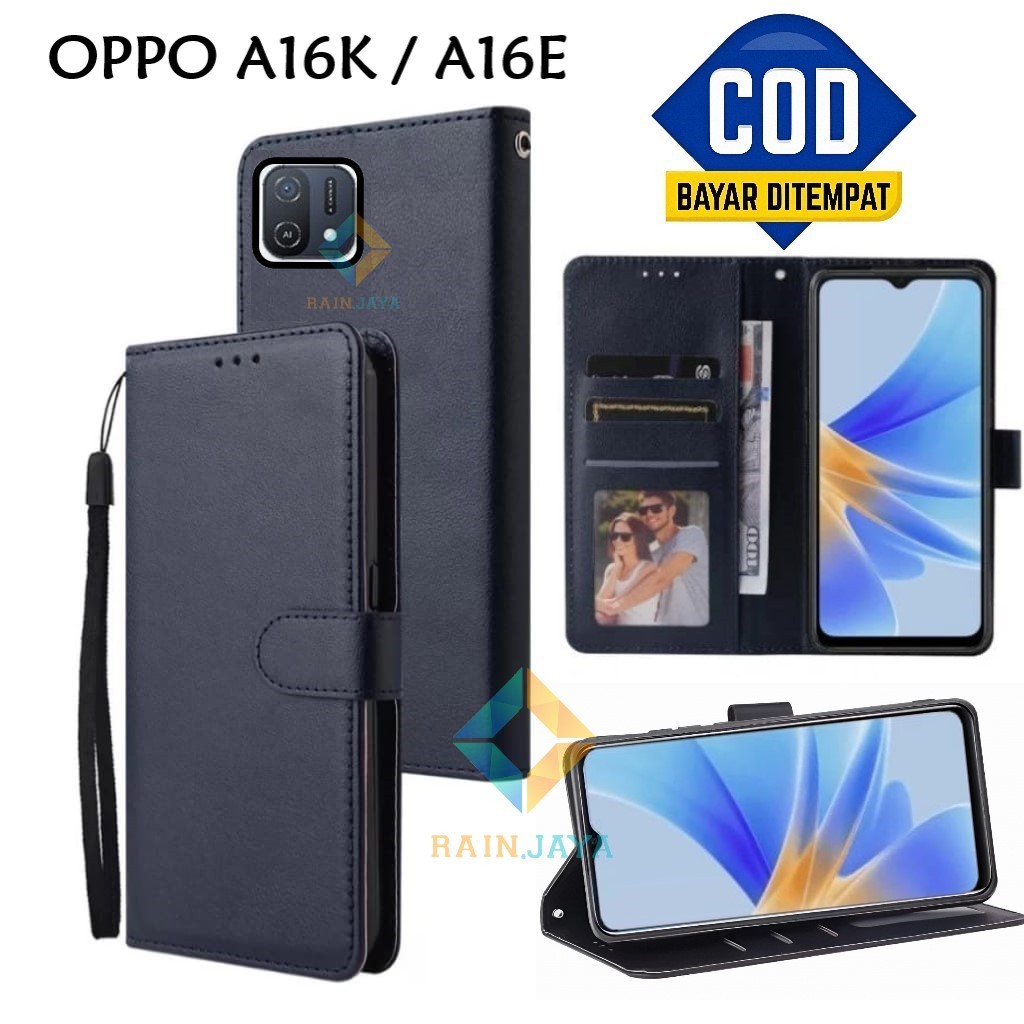 Flip Case OPPO A16K / OPPO A16E Leather Case Premium Flip Cover Wallet