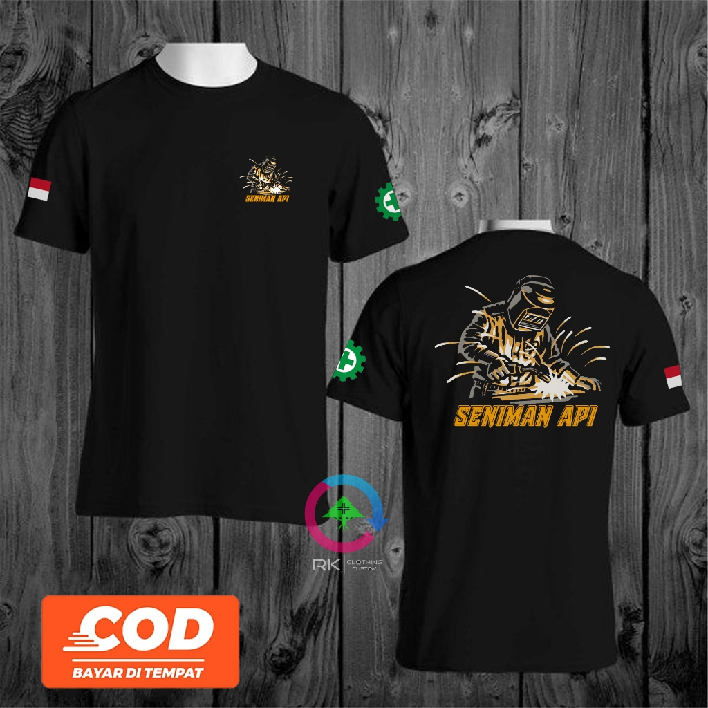 KAOS SENIMAN API Bisa Riques Nama Kamu - Kaos SENIMAN API Tukang Las Terbaru - Kaos Welder Tukang La