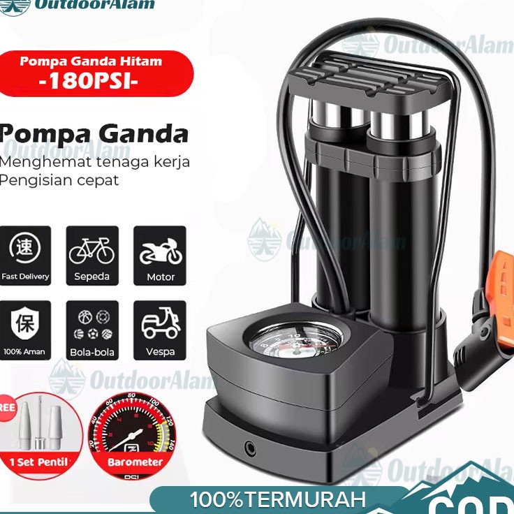 KI3 Pompa Angin KakiPompa KakiPompa Ban Mini Foot Pump Portable High Pressure Pompa Angin Kaki Untuk