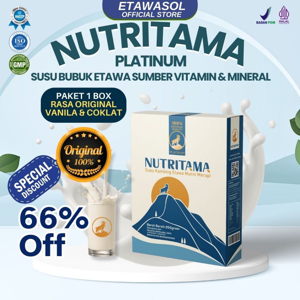 

Nutritama Susu Etawa Solusi Nyeri Sendi Menjaga Kekebalan Tubuh Dan Kesehatan Keluarga Kemasan 250gr