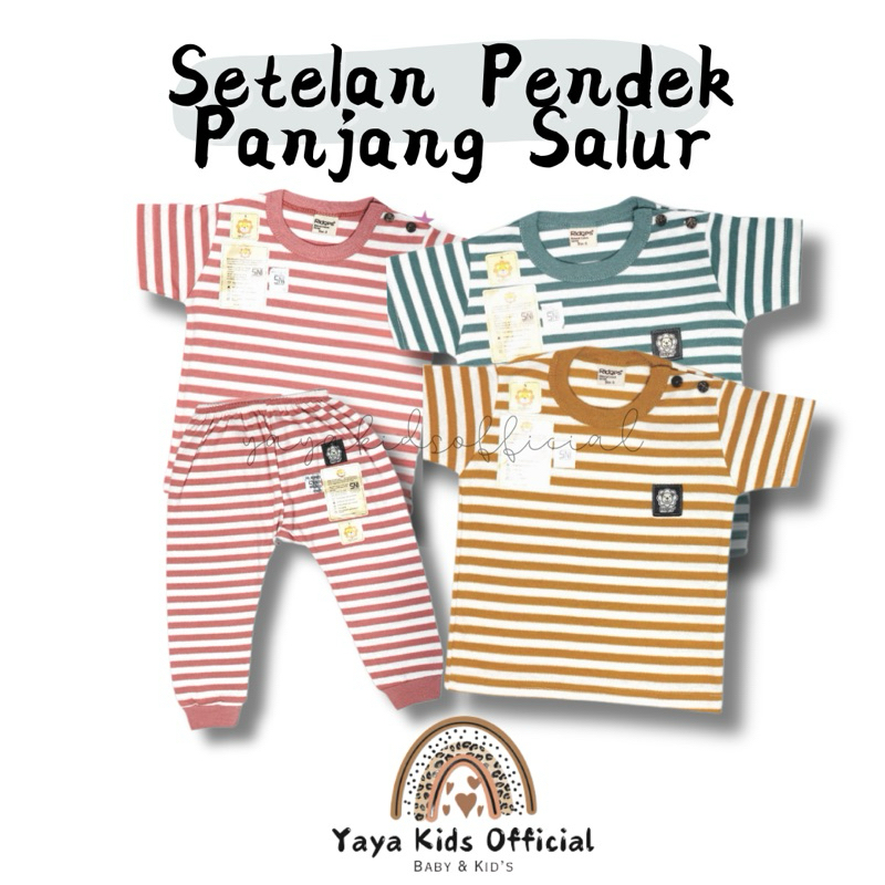 [Yayakidsofficial] Ridges Setelan Anak CP | Setelan Ridges Pendek Panjang Natural Colour