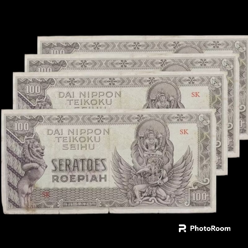 Uang Kuno 100 Rupiah Dai Nippon 1944 / Uang Zaman Jepang