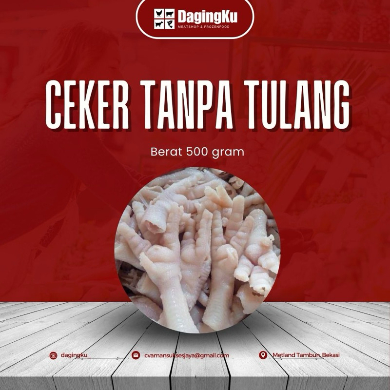 

Ceker Tanpa Tulang/Ceker Ayam Tanpa Tulang/Ceker Lepas Tulang Bersih Fresh Halal