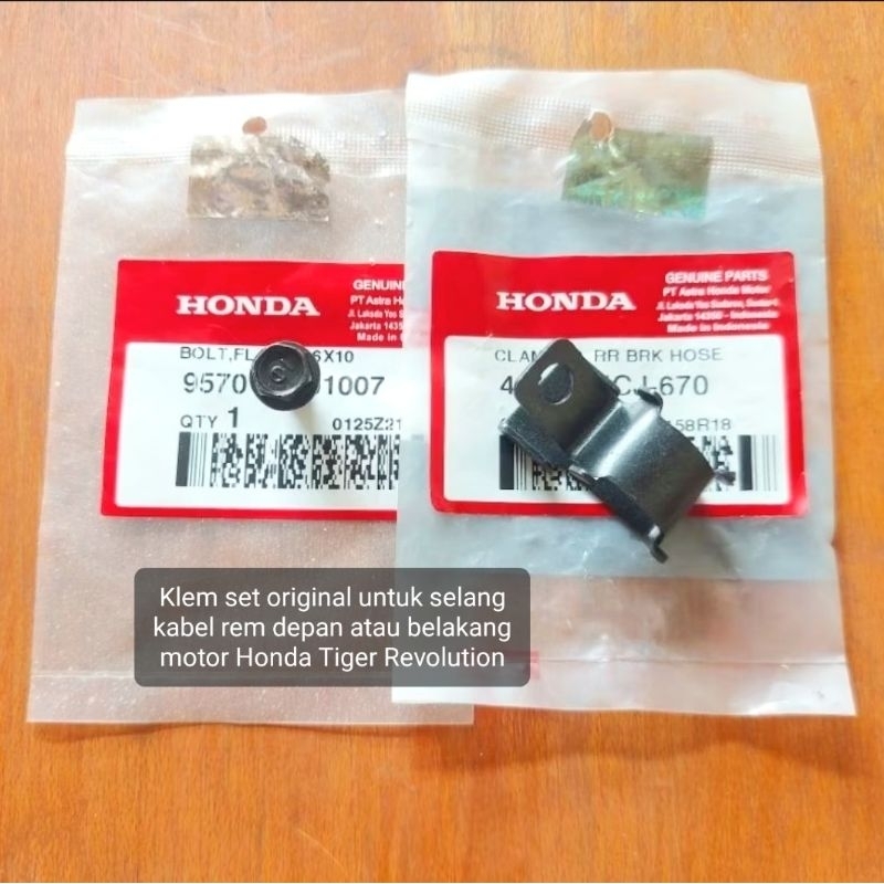 KLEM SET ORIGINAL UNTUK SELANG KABEL REM DEPAN ATAU BELAKANG MOTOR HONDA TIGER REVO REVOLUTION