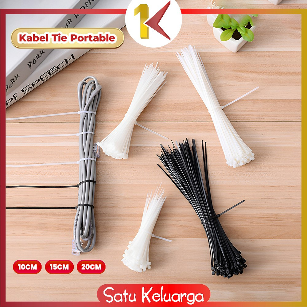 

SK-C1119 Kabel Tie Pengikat Serbaguna Ukuran 10CM / 15CM / 20CM Cable Tie Hitam / Kabel Ties Ikat Tali Serut Multifungsi