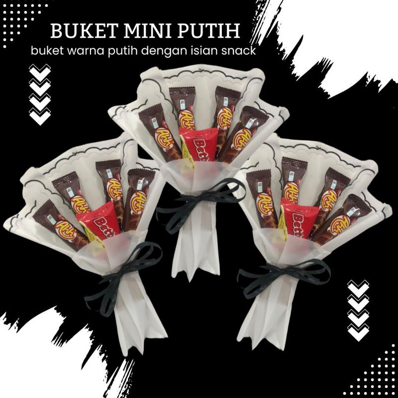 

BUKET KOSONG DAN ISI SNACK KERTAS PUTIH