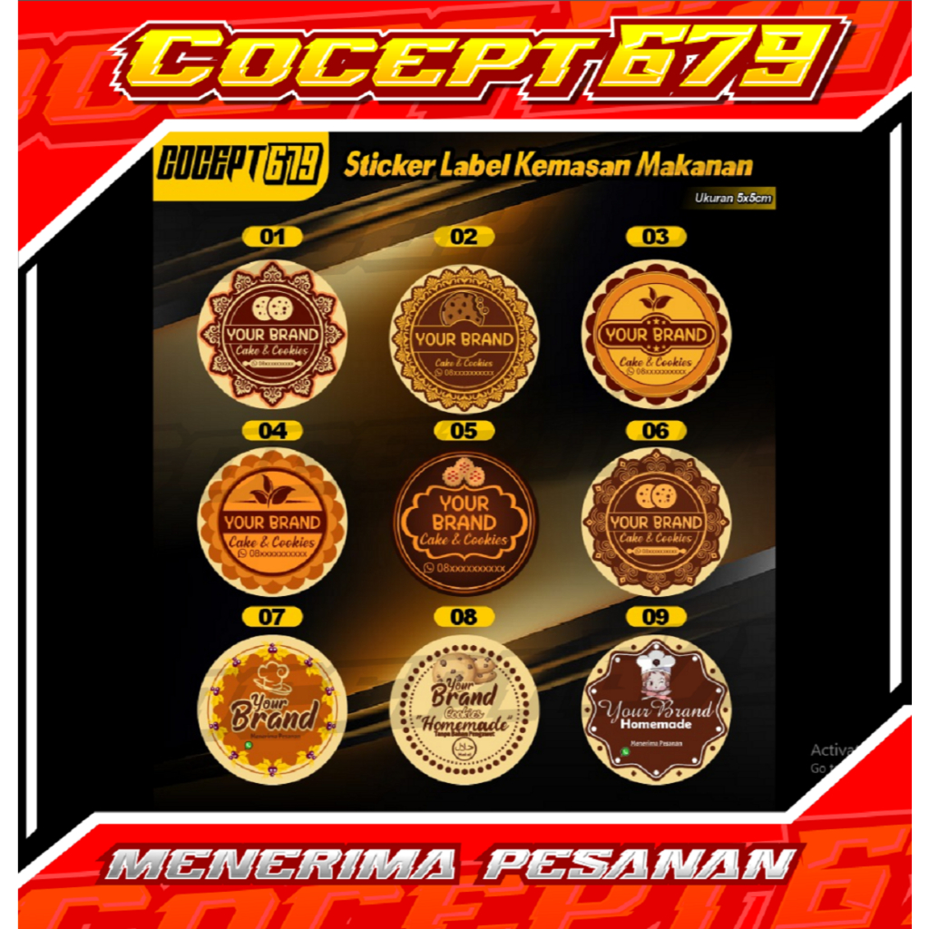 

Stiker Crhomo + Stiker label Makanan Ukuran 5x5 Cm Satu Lembar Isi 40 Pcs + Bisa Request Desain Bebas