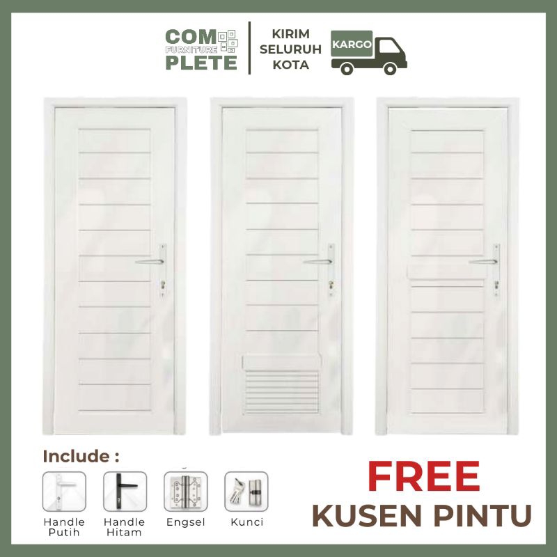 Pintu Kamar Mandi PVC FREE Kusen Pintu Anti Air Anti Rayap Anti Jamur / Pintu WC / Pintu Toilet Mini