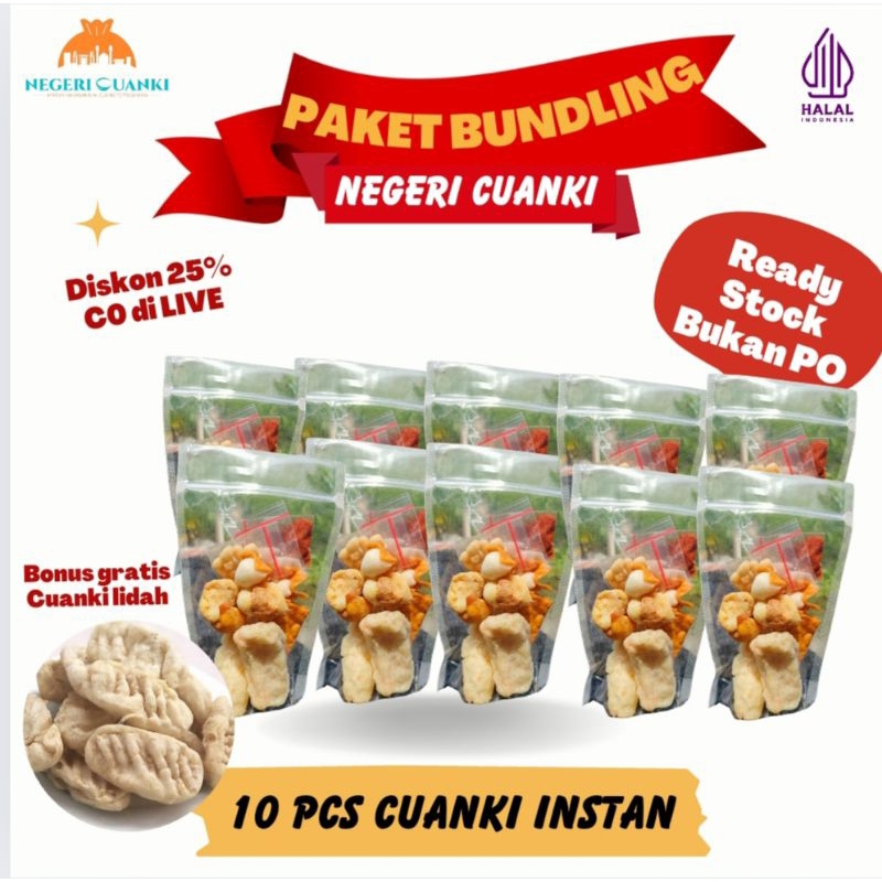 

PROMO LIVE Cuanki Instan 10 bks gratis cuanki lidah promo toping seblak baso aci bakso cuanki