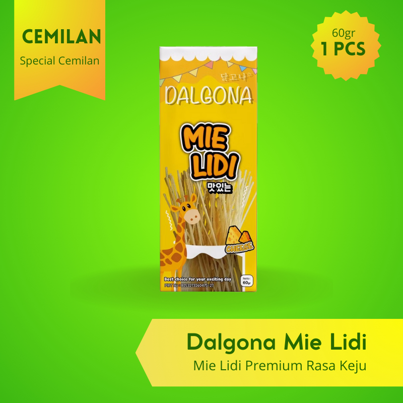 

Dalgona Cemilan Mie lidi Premium Rasa Keju /Cheese /60gr/1pcs Best Seller