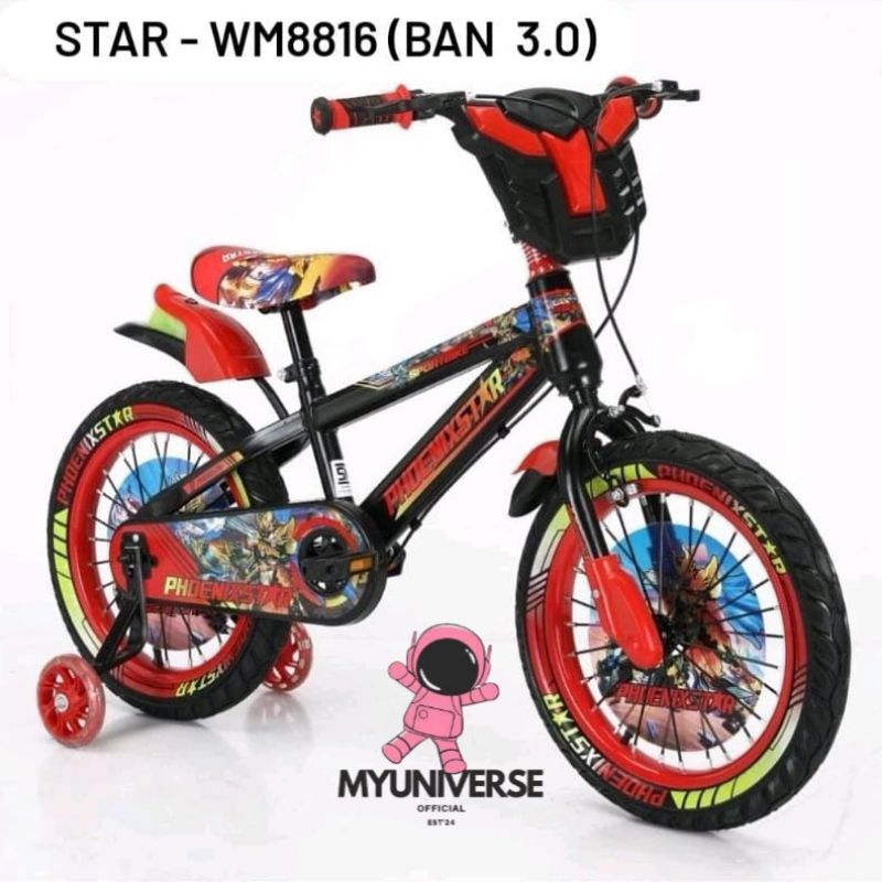 SEPEDA ANAK BMX 12/16/18 PHOENIX STAR 8816 BAN 3.0 / SEPEDA ANAK PHOENIX STAR UK 12/16/18 BAN 3.0 JU