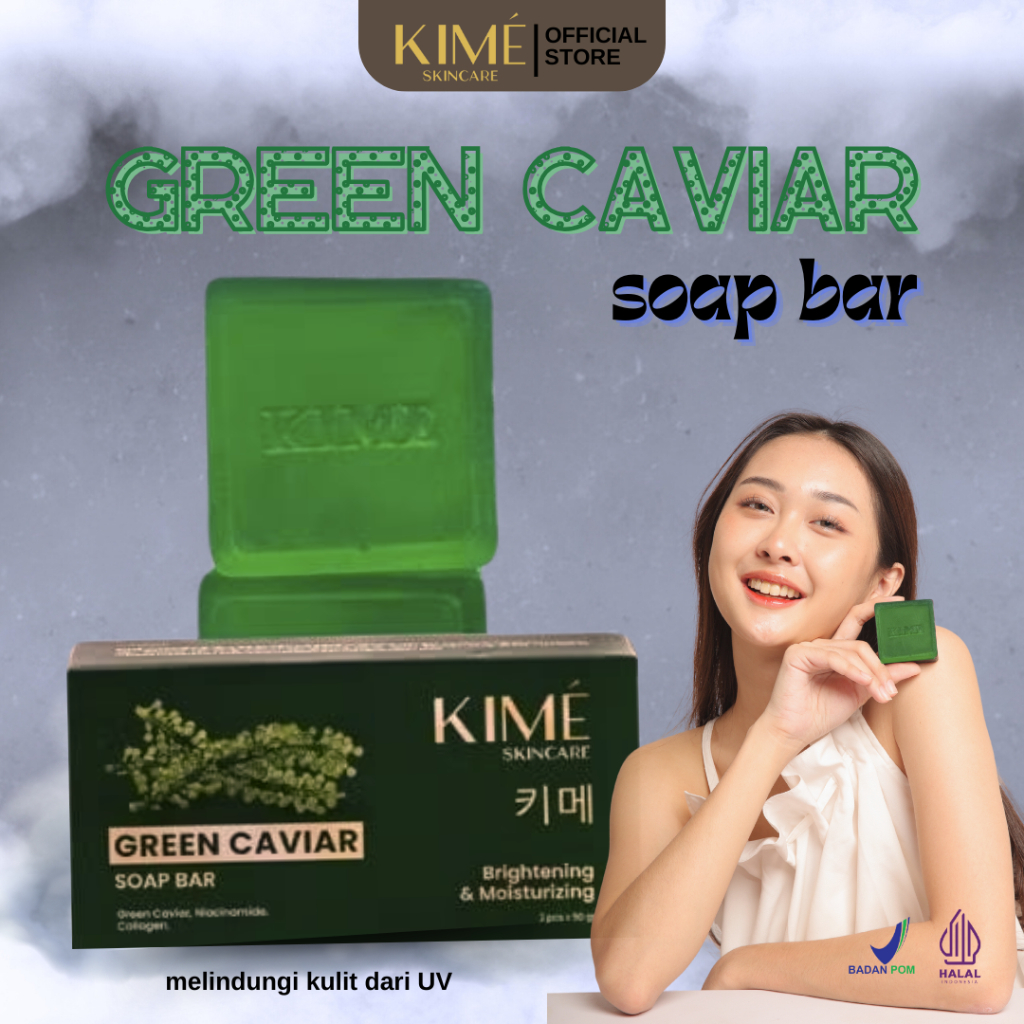 KIME SKINCARE / Green Caviar Soap / Sabun Anti Aging / SABUN BATANG / CAVIAR / PEMBERSIH WAJAH