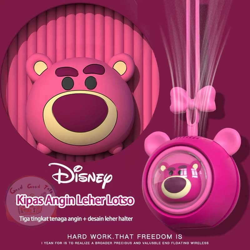 Kipas Mini Portable Disney Kipas Angin Lotso Mini Portable Gantung Leher Daya Tinggi Portable Neck F