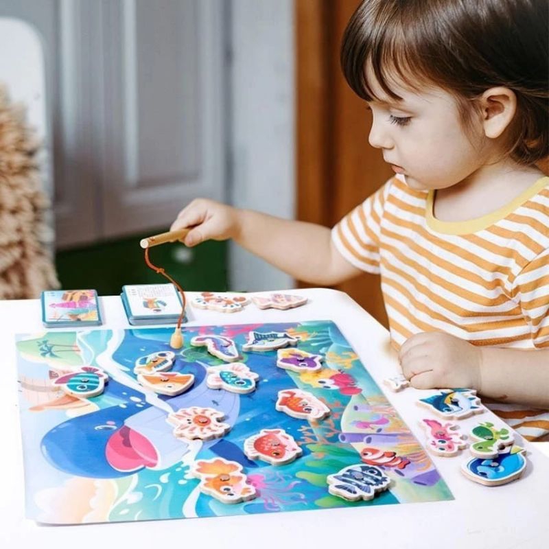 {JY} Mainan Puzzle Magnet Box Besi / Mainan Anak Pancingan Ikan Magnet Kayu Edukasi Fishing Pancinga