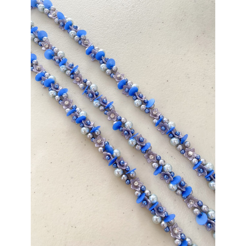 Renda Payet Instan Biru Navy, Dongker, Denim