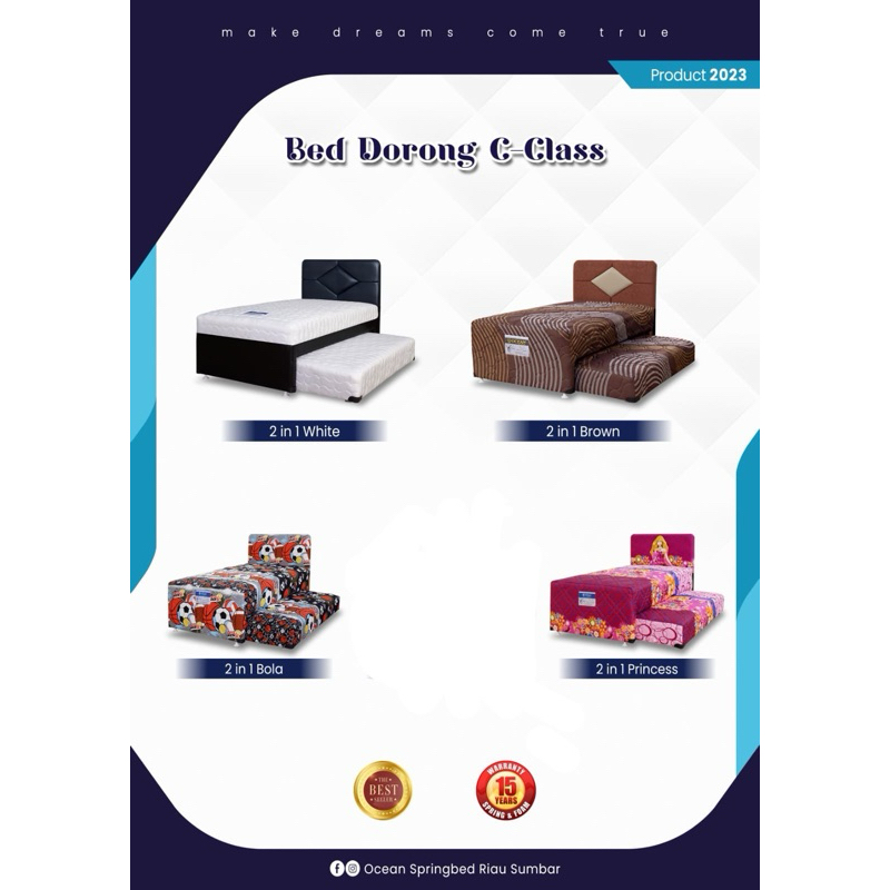 Ocean Springbed Bed Dorong Anak 2 in 1 C-Class 120 x 200