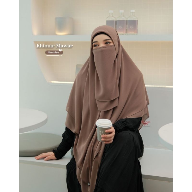Khimar Mawar By Khumaira Syari | Khimar Malaysia | Khimar segi 4 instan