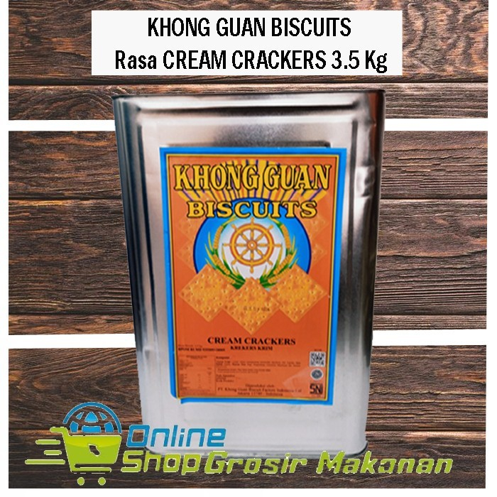 

Biskuit Kaleng / Khong Guan Biscuit Cream Crackers 3.5 Kg / Halal