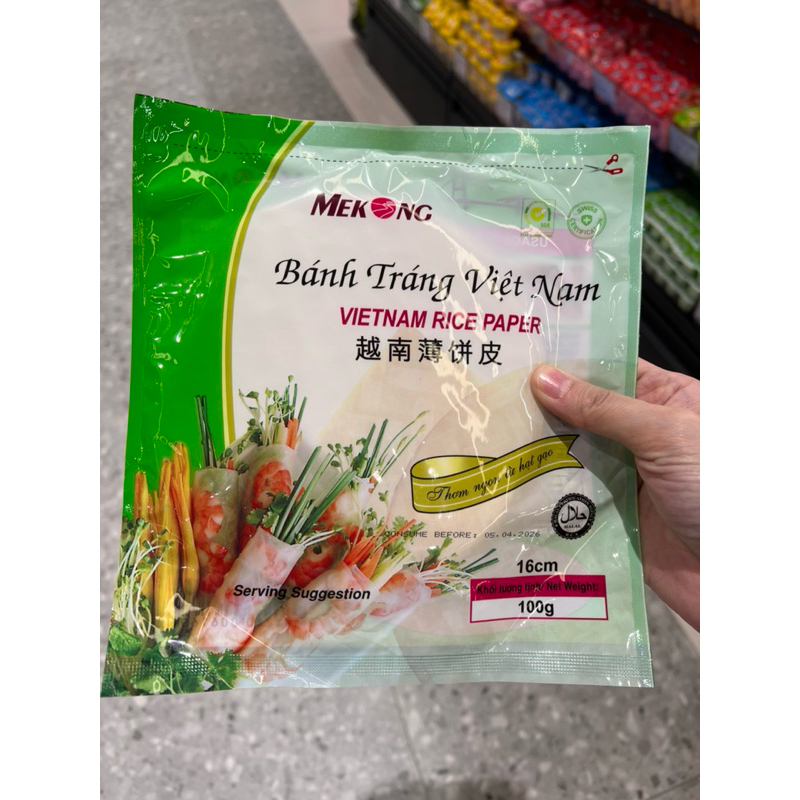 

Mekong Vietnam Rice Paper Springroll Kulit 16cm 100gram
