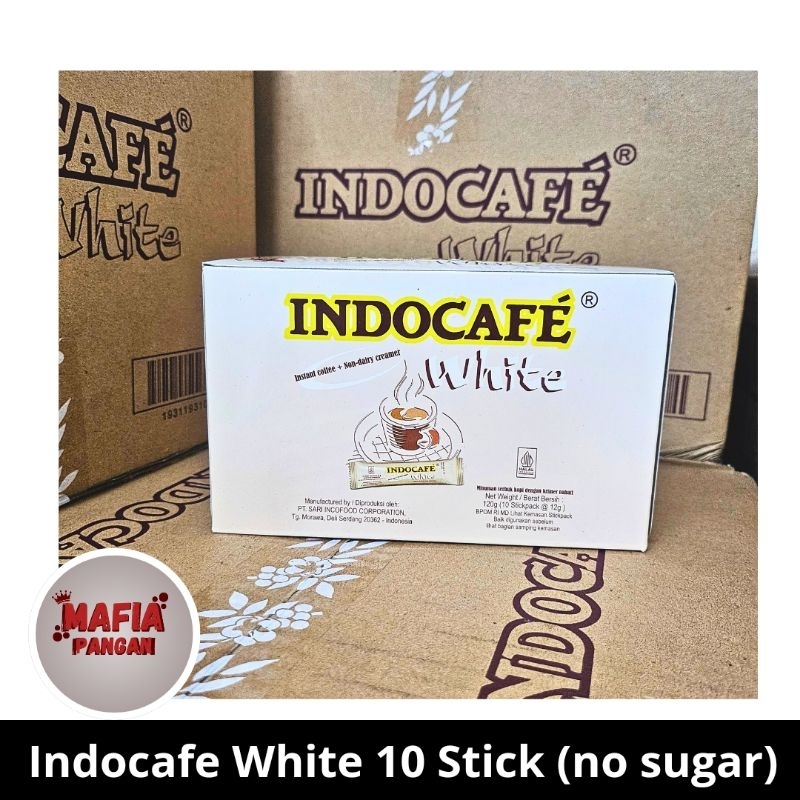 

Kopi Indocafe White 10 Stick (kopi + krimer) tanpa gula