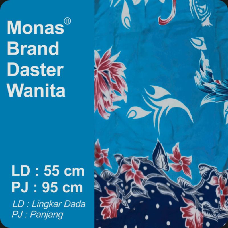 Batik Monas® Brand Daster Wanita - Light Blue / Biru Muda