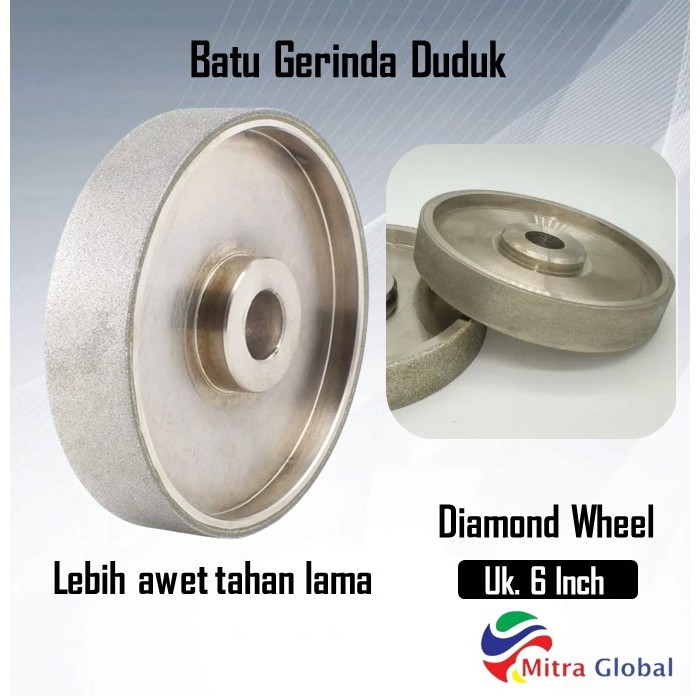 Batu Poles Asah Diamond Wheel Grinding 6 Inch Besi / Batu Asah Poles Amplas Gerinda Duduk