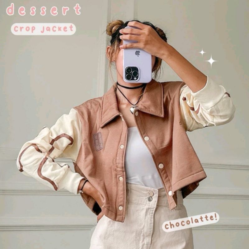 FREE ONGKIR SWEATER CROP TOP WANITA CREAMY STRAWBERRY SEWEATER CROP KANCING OVERSIZE JUMBO SWEATER