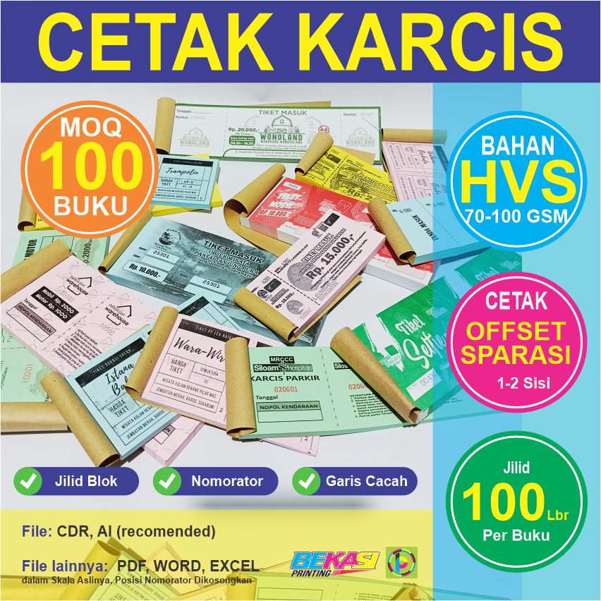 

Cetak Custom Karcis Parkir Tiket Wisata Voucher dll