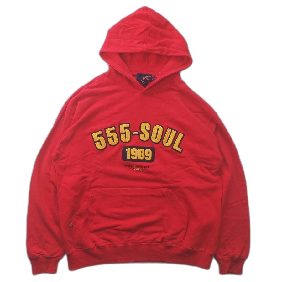 jaket vintage Triple Five Soul NYC logo pullover hoodie hiphop streetwear 90s Y2K