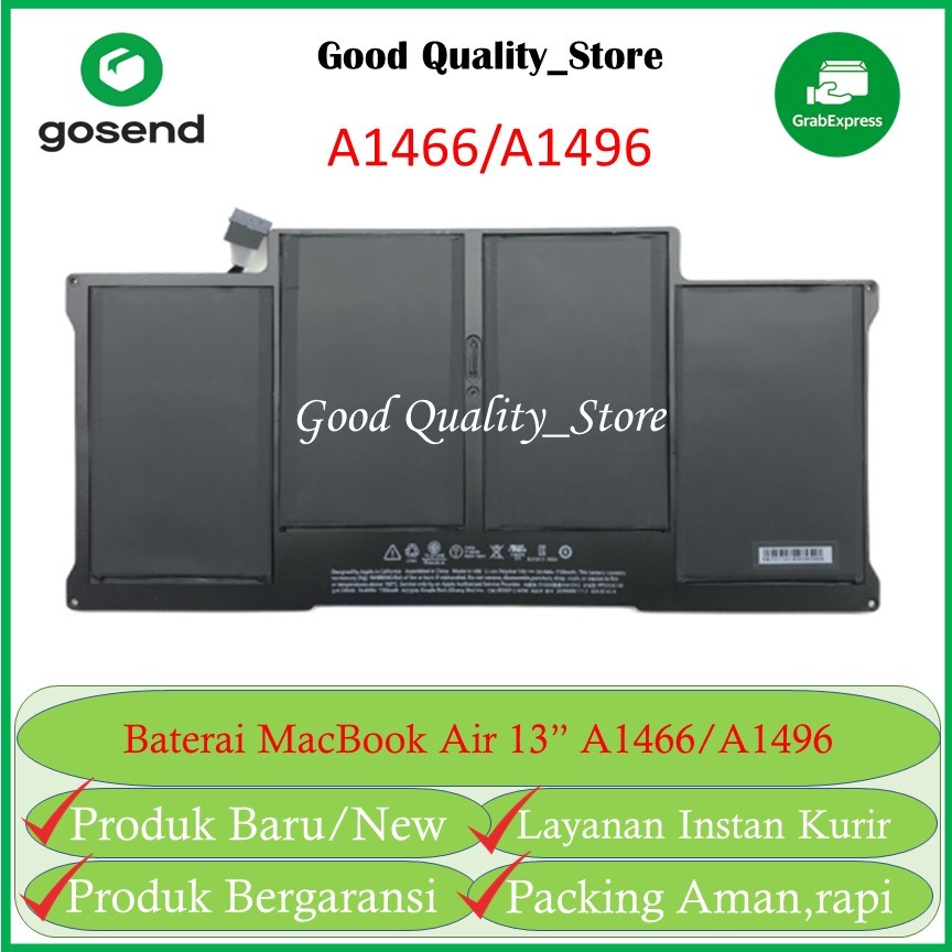 Baterai MacBook Air 13 inch A1466 A1496 Tahun 2013-2017