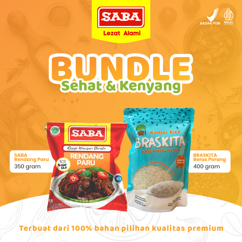 

Beras Porang Instan Braskita 400g + SABA Rendang Paru 350g