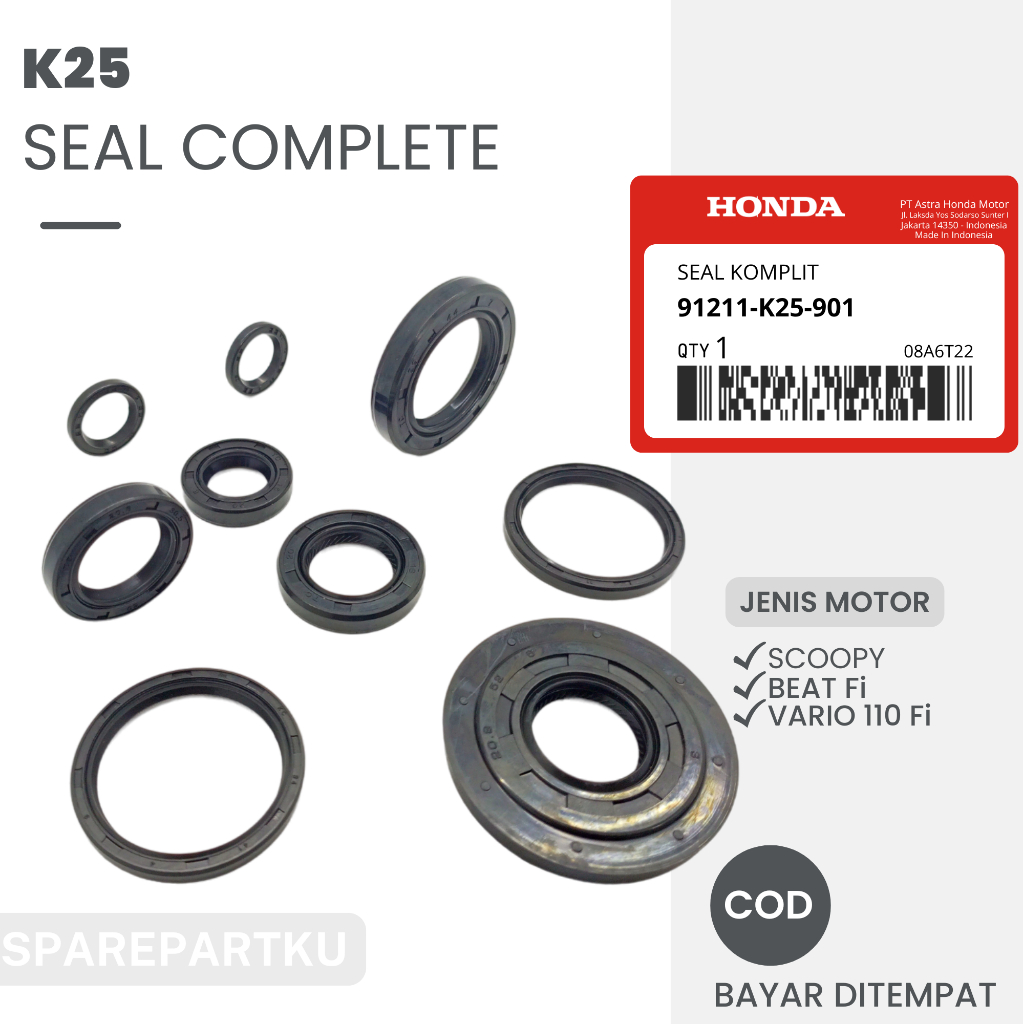 KZL/K25 SEAL COMPLETE, BEAT Fi, SCOOPY, VARIO 110 Fi/ SIL KOMPLIT/ KRUK/ KRUG/ GARDAN/ PULLY/ PULI