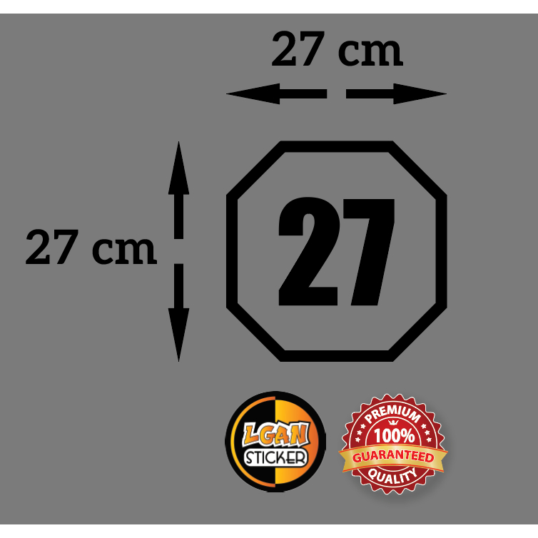 

STICKER CUTTING ANGKA MODEL SEGI 8 UKURAN 27 CM BAHAN MERK ORACAL GLOSSY