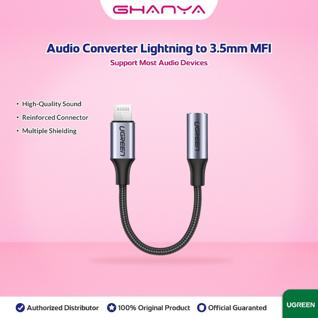 UGREEN ORIGINAL Audio Converter Lightning to 3.5mm MFI 30756 Made For Iphone 8 8+ Plus X 11 12 13 14