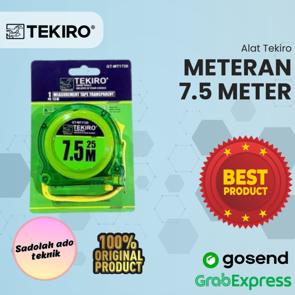 Meteran Tekiro 7,5 Meter Transparan