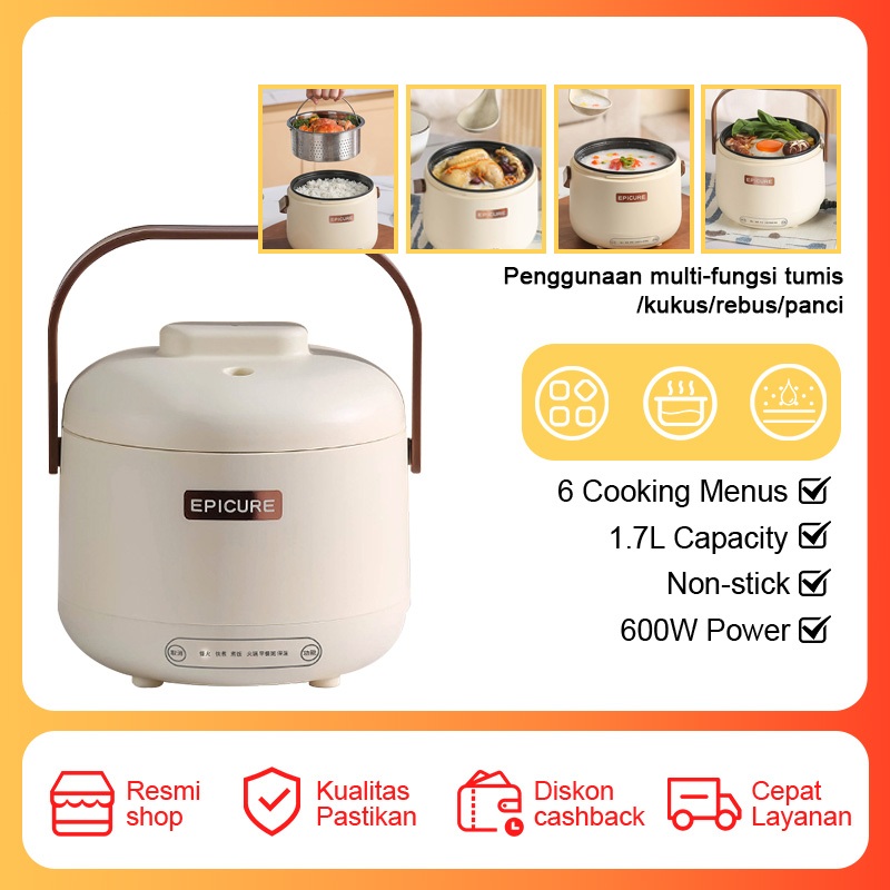 Rice Cooker Low Carbo Low Sugar Penanak Nasi Digital 600watt Lapisan Magic com 1.7L Rice Cooker Mini