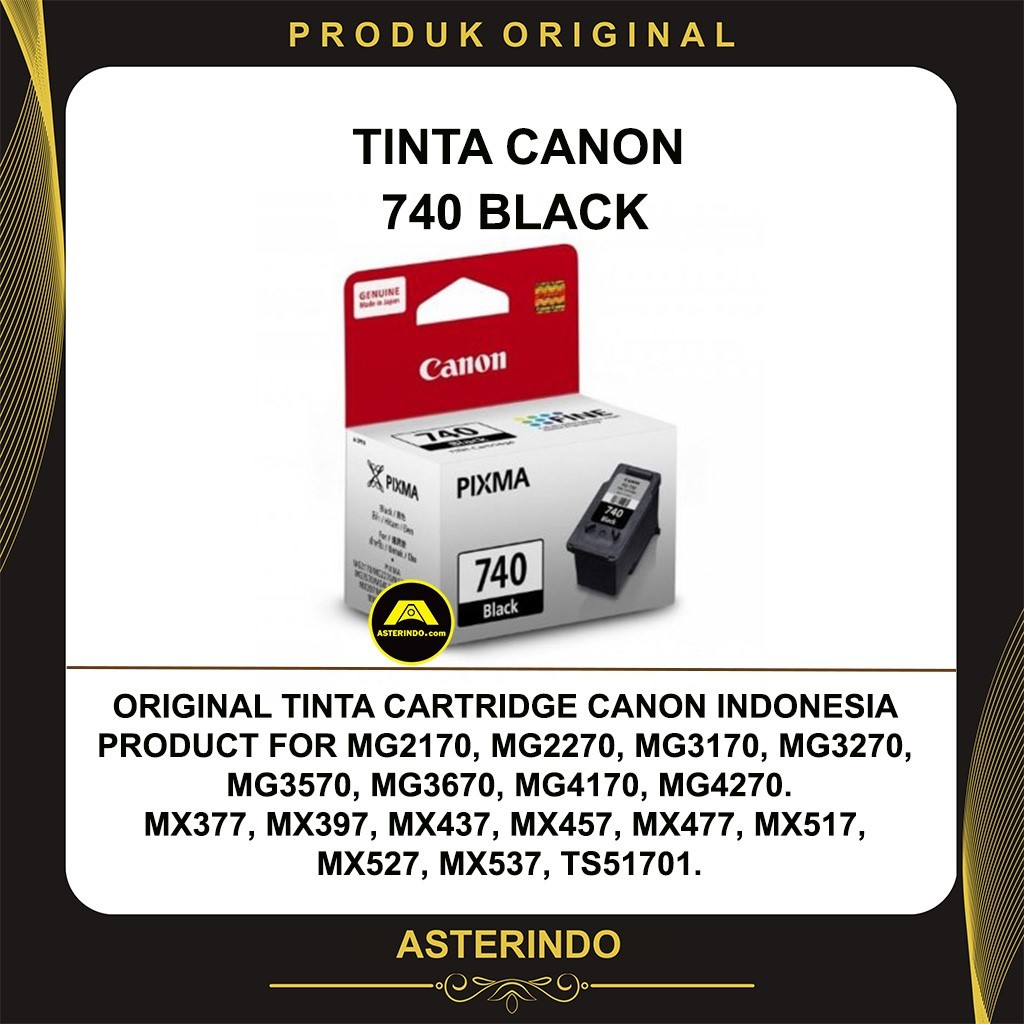 Cartridge Tinta Printer Canon 740 Cartridge Black Hitam Canon740 Original