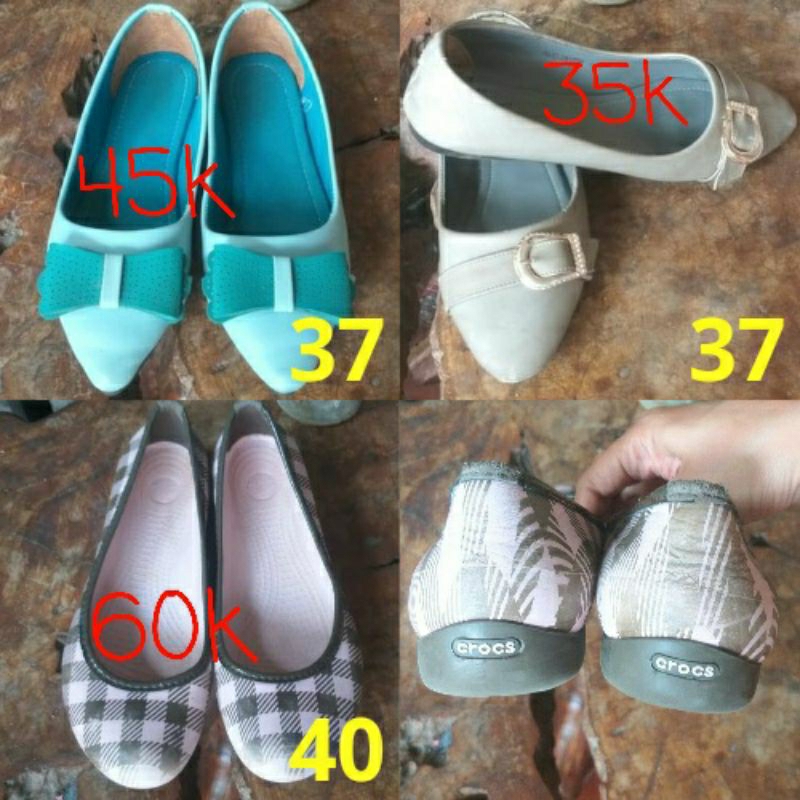 PL sepatu flatshoes YONGKI & CROCS
