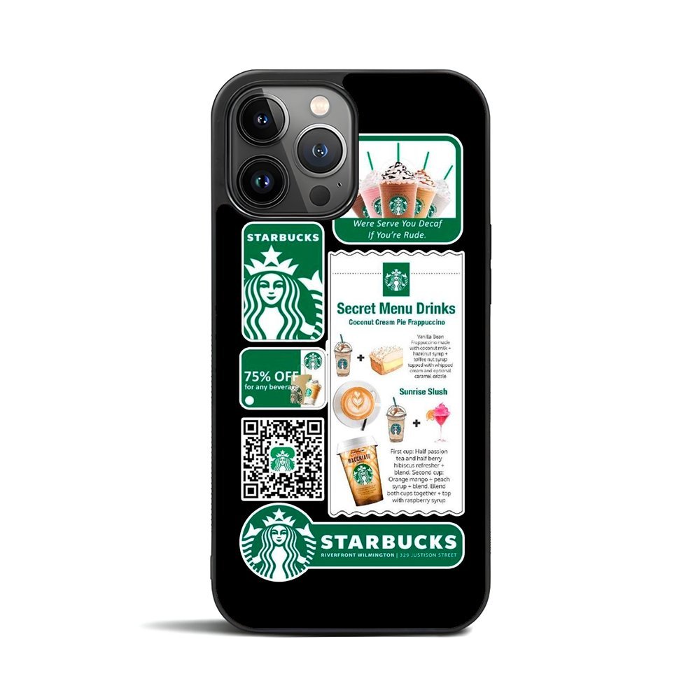 CASING iPhone 5 6 7 8 SE X XR XS 11 12 13 14 15 16 Pro Max Mini Plus CASE Starbuck Coffe Secret Menu