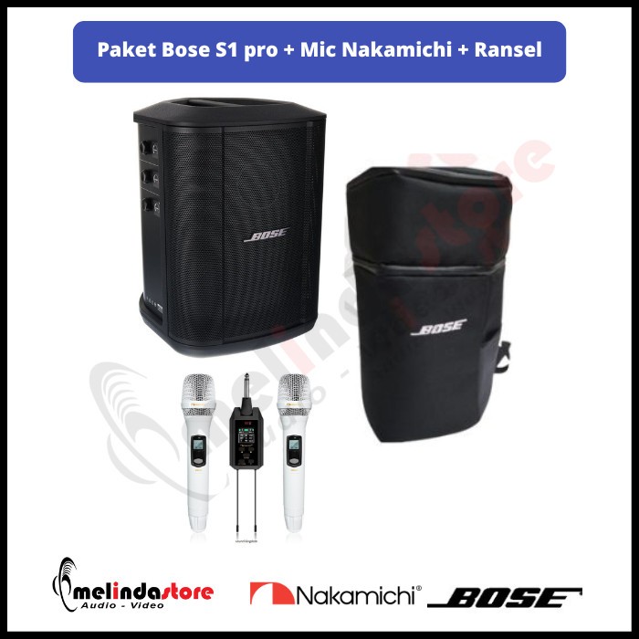 Paket Speaker Aktif Bose S1 pro plus + Mic + Tas Ransel