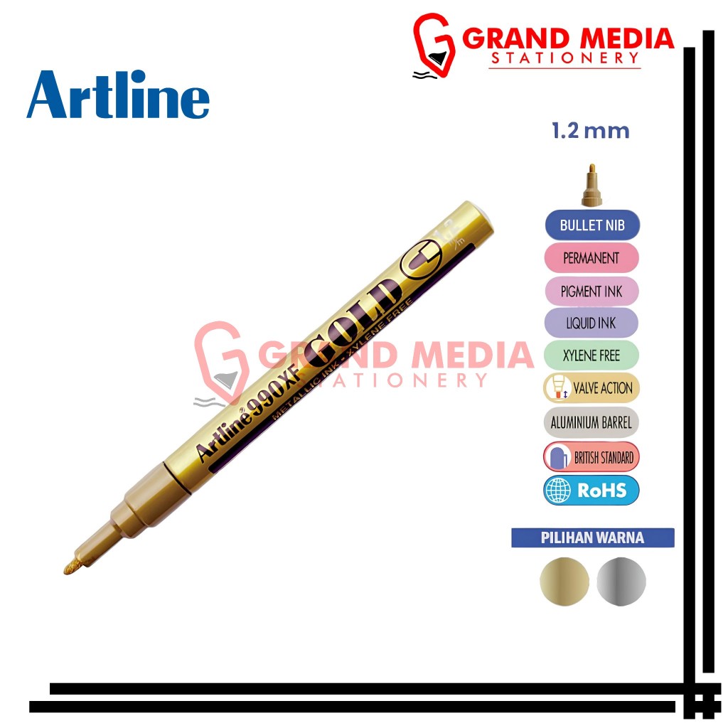 

[GRAND MEDIA] SPIDOL ARTLINE PAINT MARKER PERMANENT GOLD / SILVER EK-900XF