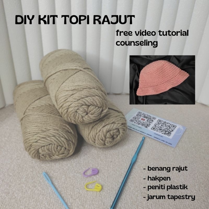 DIY Kit Topi Rajut Pemula