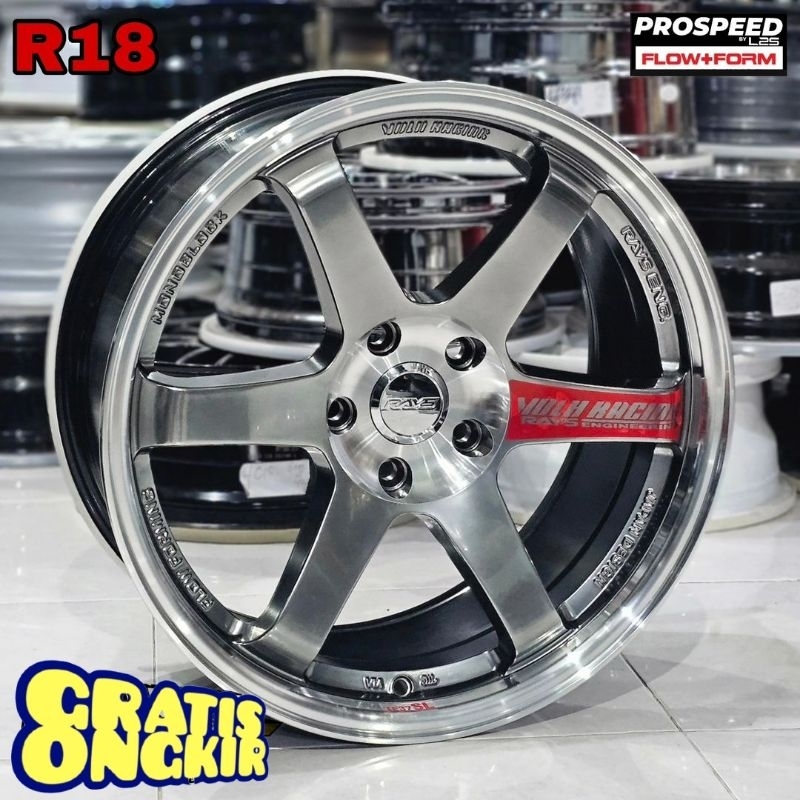 Velg mobil racing r18 TE37 FLOW FORMING LEBAR 8,5 ET 37 velg mobil ring 18 velg racing mobil Innova 