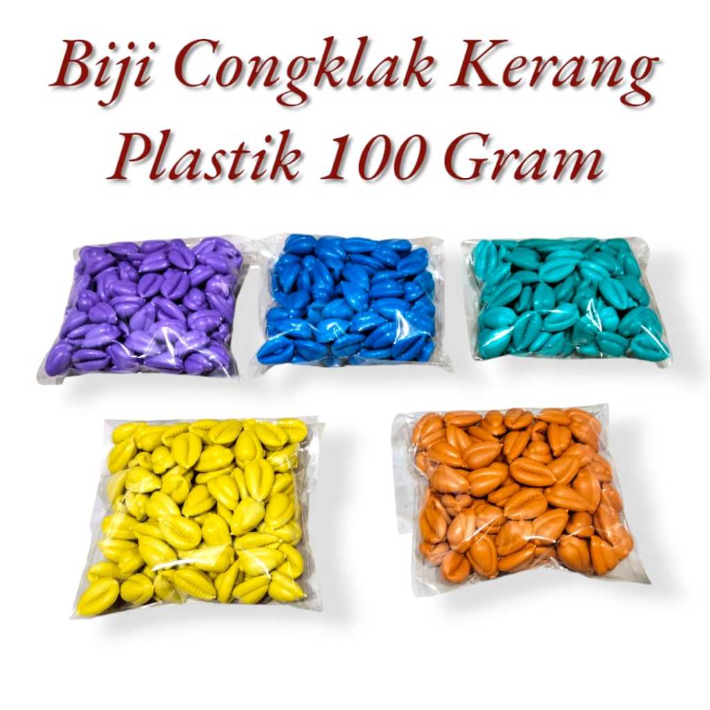 AS888 - Biji Congklak Kerang Plastik 100 Gram / Biji Congklak 100 Gram Murah