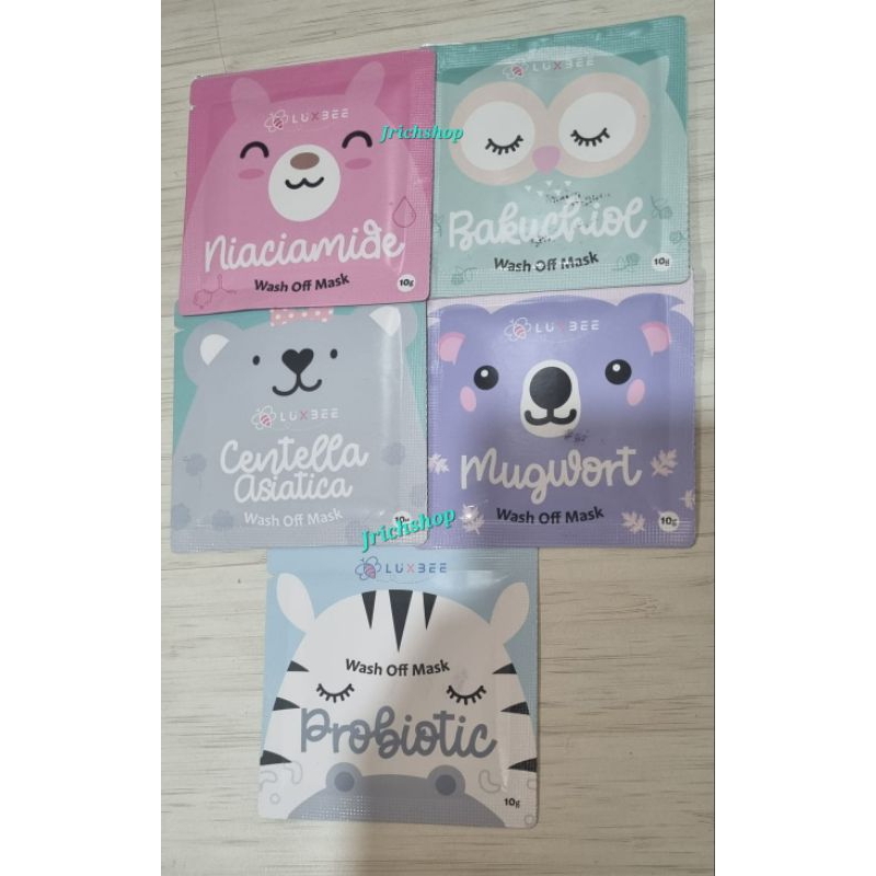 (BPOM) LUXBEE Wash Off Mask 10gr - Masker Wajah Organik Mencerahkan Kulit Wajah