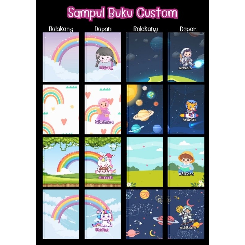

Sampul Buku Custom anak perempuan dan laki-laki, cover buku, sampul buku sidu termurah dan Best seller