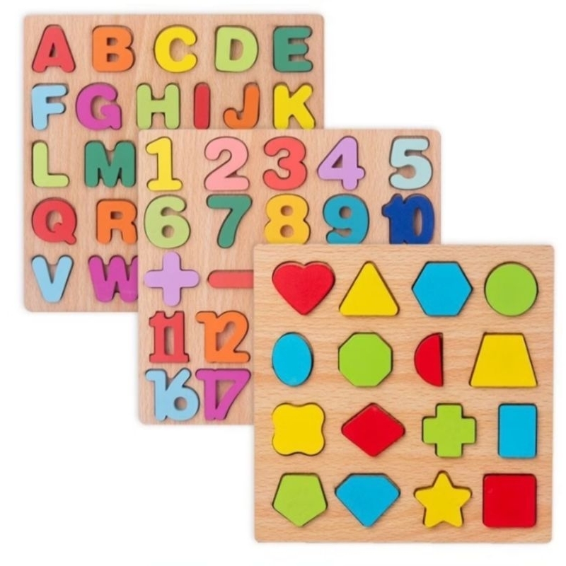 PUZZLE KAYU HURUF ANGKA MAINAN EDUKASI ANAK PUZZLE ANGKA 123 / WOODEN PUZZLE