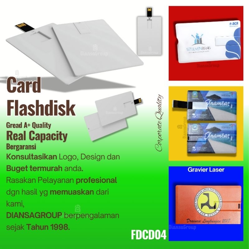 Usb Flashdisk kartu polos 4gb - RealCapacity
